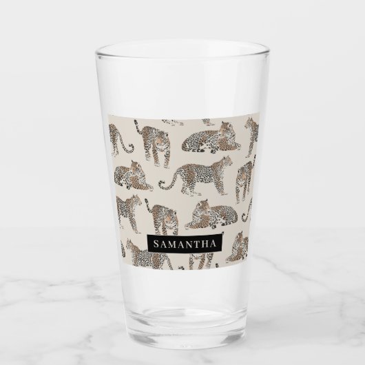 Oerwoud Leopard Wild Animal Pattern Glas (Voorkant)