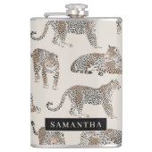 Oerwoud Leopard Wild Animal Pattern Heupfles (Voorkant)