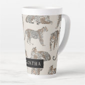 Oerwoud Leopard Wild Animal Pattern Latte Mok (Rechterhoek)