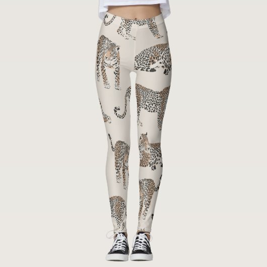 Oerwoud Leopard Wild Animal Pattern Leggings (Voorkant)