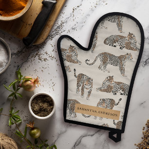 Oerwoud Leopard Wild Animal Pattern Ovenwant & Pannenlap Set