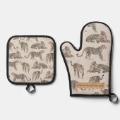 Oerwoud Leopard Wild Animal Pattern Ovenwant & Pannenlap Set (Voorkant)