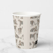 Oerwoud Leopard Wild Animal Pattern Papieren Bekers (Rechts)