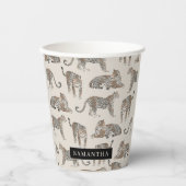 Oerwoud Leopard Wild Animal Pattern Papieren Bekers (Voorkant)