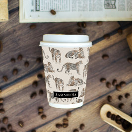 Oerwoud Leopard Wild Animal Pattern Papieren Bekers