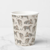 Oerwoud Leopard Wild Animal Pattern Papieren Bekers (Voorkant)