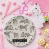 Oerwoud Leopard Wild Animal Pattern Papieren Bordje (Feest)