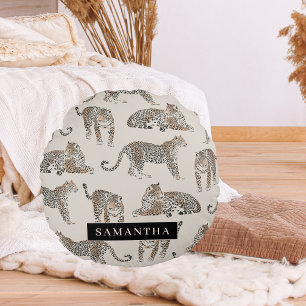 Oerwoud Leopard Wild Animal Pattern Rond Kussen