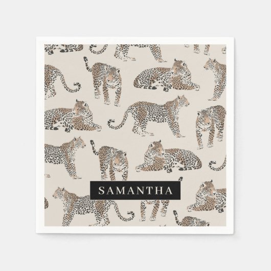 Oerwoud Leopard Wild Animal Pattern Servet (Voorkant)