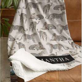 Oerwoud Leopard Wild Animal Pattern Sherpa Deken