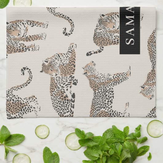 Oerwoud Leopard Wild Animal Pattern Theedoek (Gevouwen)