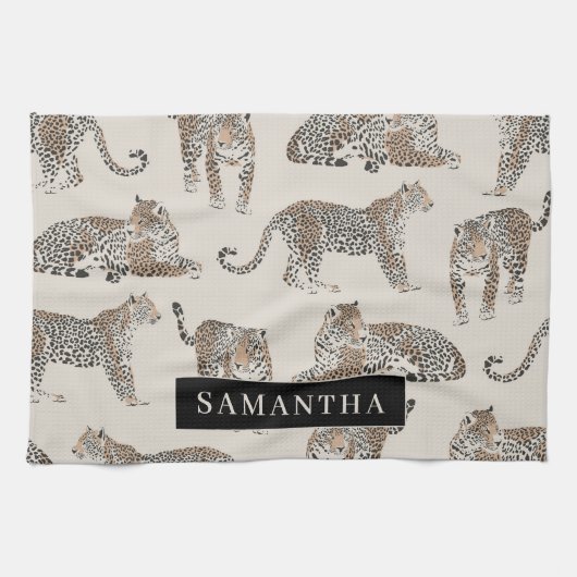 Oerwoud Leopard Wild Animal Pattern Theedoek (Horizontaal)