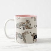 Oerwoud Leopard Wild Animal Pattern Tweekleurige Koffiemok (Links)