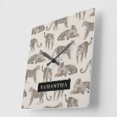 Oerwoud Leopard Wild Animal Pattern Vierkante Klok (Hoek)