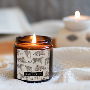 Oerwoud Leopard Wild Animal Pattern Vierkante Sticker