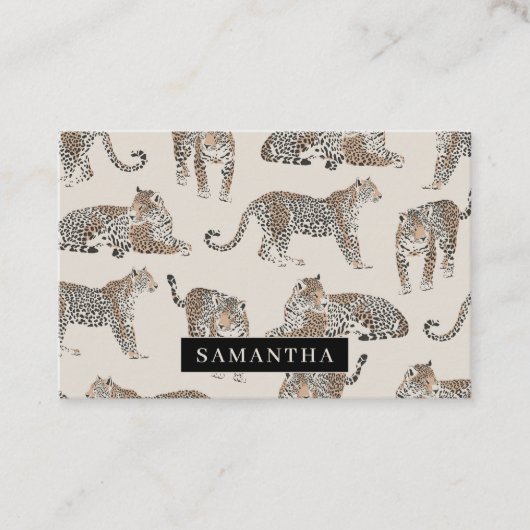 Oerwoud Leopard Wild Animal Pattern Visitekaartje (Voorkant)