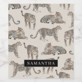 Oerwoud Leopard Wild Animal Pattern Wijn Etiket (Enkel label)