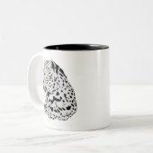 Oerwoud Leopard Wild Pattern & Persoonlijke naam Tweekleurige Koffiemok (Voorkant links)