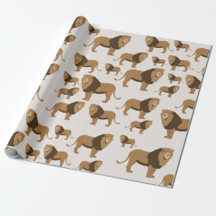 Oerwoud Lion Animal Patroon Cadeaupapier