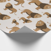 Oerwoud Lion Animal Patroon Cadeaupapier (Hoek)