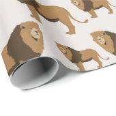 Oerwoud Lion Animal Patroon Cadeaupapier (Rol Hoek)