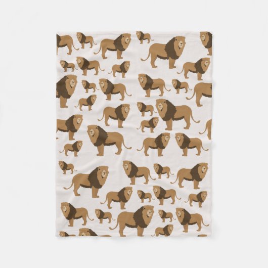 Oerwoud Lion Animal Patroon Fleece Deken (Voorkant)