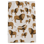 Oerwoud Lion Animal Patroon Medium Cadeauzakje (Voorkant)