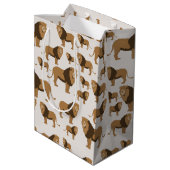 Oerwoud Lion Animal Patroon Medium Cadeauzakje (Achterkant Gekanteld)