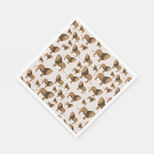 Oerwoud Lion Animal Patroon Servet (Hoek)