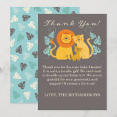 Oerwoud Lion Baby shower bedankkaart (Voorkant / Achterkant)