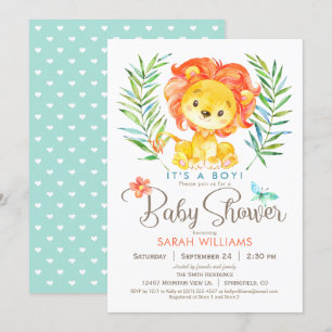Oerwoud Lion Baby shower, Boy of Girl Kaart