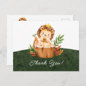 Oerwoud Lion Baby shower Dank u Briefkaart (Voorkant / Achterkant)