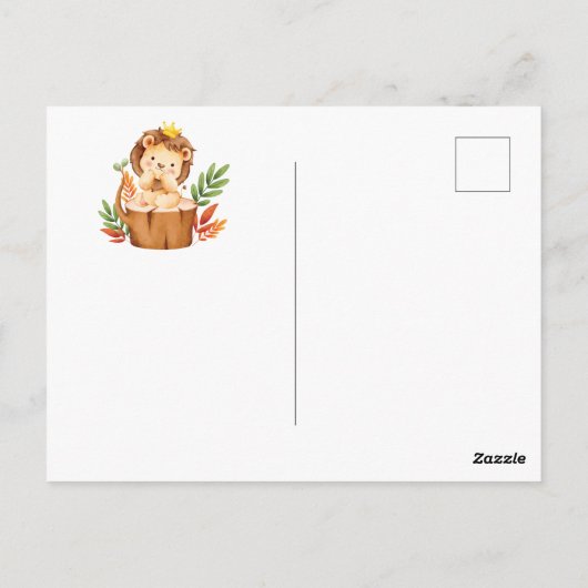 Oerwoud Lion Baby shower Dank u Briefkaart (Achterkant)