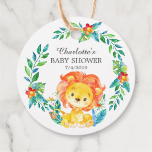 Oerwoud Lion Baby shower Favor Gift Label