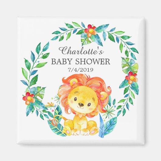 Oerwoud Lion Baby shower Favor Magnet (Voorkant)