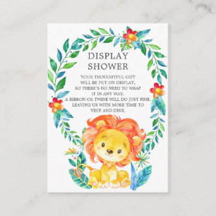 Oerwoud Lion Baby shower Gift Display Douche Informatiekaartje