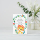 Oerwoud Lion Baby shower Gift Display Douche Informatiekaartje (Staand voorkant)