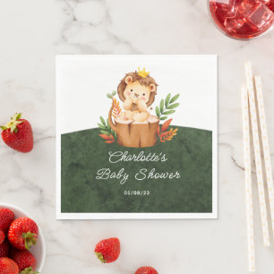 Oerwoud Lion Baby shower Paper Napkins Servet