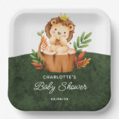 Oerwoud Lion Baby shower Papieren Borden Papieren Bordje (Voorkant)