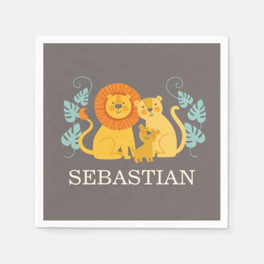 Oerwoud Lion Baby shower servet (Voorkant)