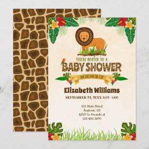Oerwoud Lion Baby shower Uitnodiging