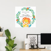 Oerwoud Lion Baby shower Welkom Poster (Thuiskantoor)