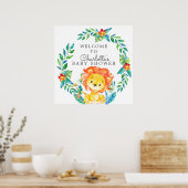 Oerwoud Lion Baby shower Welkom Poster (Keuken)