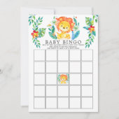 Oerwoud Lion BINGO Baby shower Game Kaart (Voorkant)