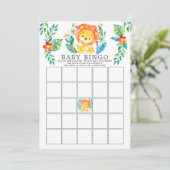 Oerwoud Lion BINGO Baby shower Game Kaart (Staand voorkant)