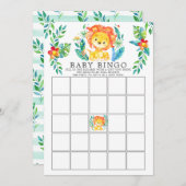 Oerwoud Lion BINGO Baby shower Game Kaart (Voorkant / Achterkant)