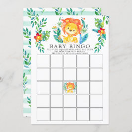 Oerwoud Lion BINGO Baby shower Game Kaart