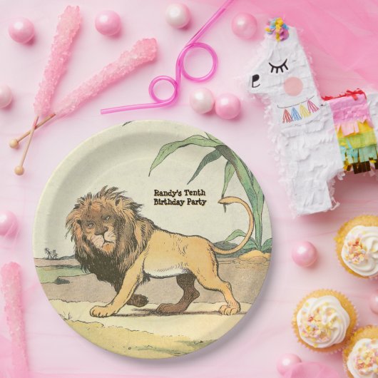 Oerwoud Lion Birthday Party Papieren Bordje (Feest)