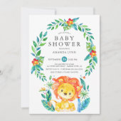 Oerwoud Lion Boy Baby shower Kaart (Voorkant)