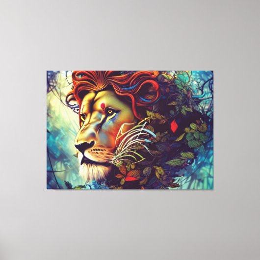 Oerwoud Lion Canvas afdrukken (Voorkant)
